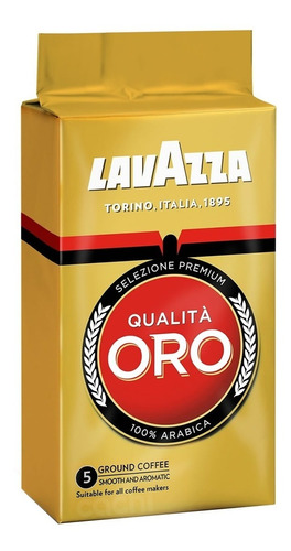 Imagen 1 de 2 de Cafe Lavazza Qualita Oro 250gr De Maquina Molido Intensidad