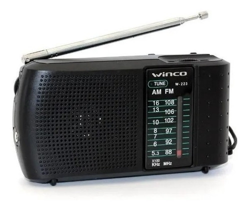 Radio Portátil Winco W223 A Pilas Am/fm Parlante Auriculares