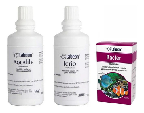 Kit Alcon Bacter 50 Cap Ictio E Aqualife 100ml Full