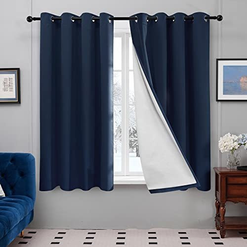 Cortinas De Ventana Deconovo Termica 63 Pulgadas Azul Naval