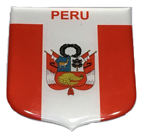 Adesivo Resinado Em Escudo Da Bandeira Do Perú