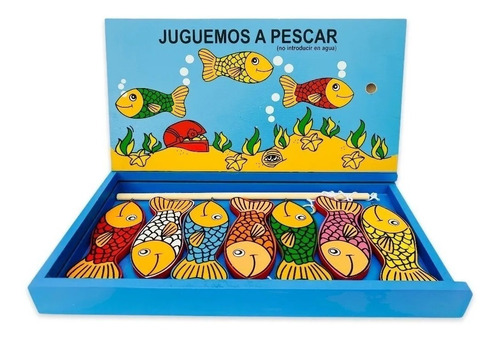 Juego De Pesca En Madera, Juguete Didáctico, 9 Pzs. 