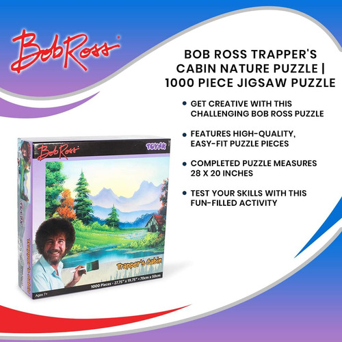 Rompecabezas Toynk Bob Ross Trapper's Cabin 1000 Piezas