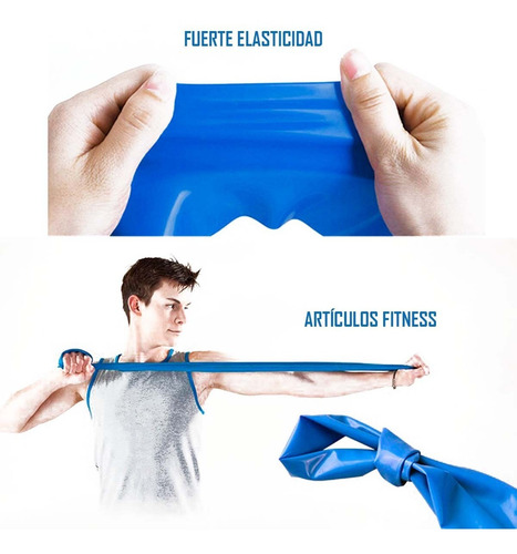Imagen 3 de 10 de Banda Elástica Ejercicios Rollo De 45 Mts Azul Blunding