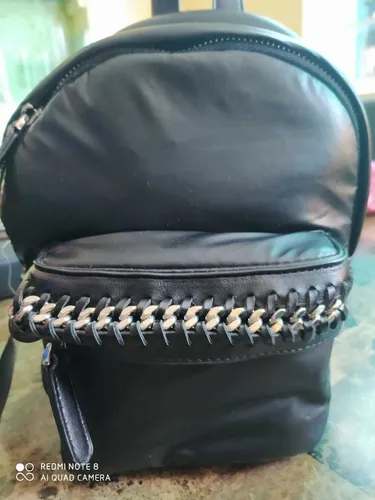 Forever 21 Bolsa Mini Mochila Negra Dama Juvenil Tipo Piel