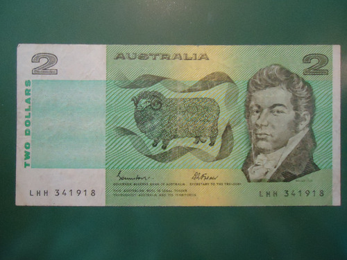 Billete De Australia 2 Dolares 1985