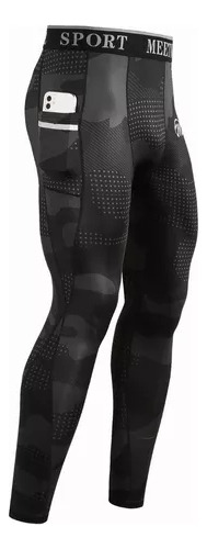 Compresion Pantalones Bolsillos Gym Leggins Capa