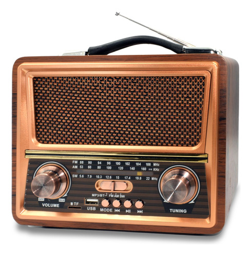 Retro Vintage Radio Am Fm Sw, Radio Portatil De Onda Corta C