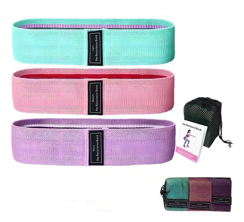 Kit 03 Faixas Elásticas Para Treino De Resistência