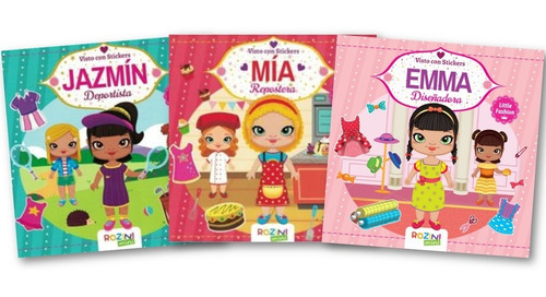 * Little Fashion - Muñecas Para Vestir 3 Libros * Vestidos