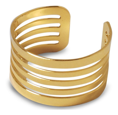 Anillo Tubo Calado Enchapado Oro 18k Adaptable