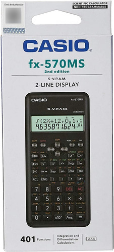 Calculadora Científica Casio Fx-570 Ms 401 Funciones
