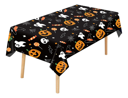 Manteles De Plástico De Halloween 54x108 Cm Diseño Fantasma-