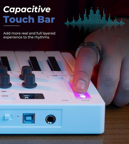Vangoa Beat Makers Para Produção Musical, Midi Pad De 25 Tec