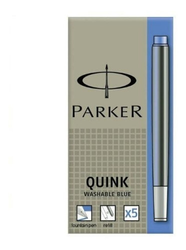 Cartucho Repuesto Parker X 5 Unidades Color Azul Para Pluma