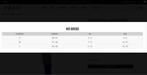 Imagen 2 de 2 de Medias Motocross Fox - Mirer Knee Brace #28158