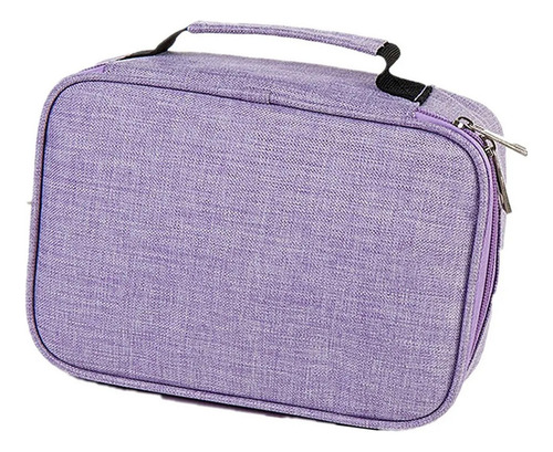 Estojo Colorido De Alta Capacidade De 72 Slots Com Zíper Cor Purple As Described