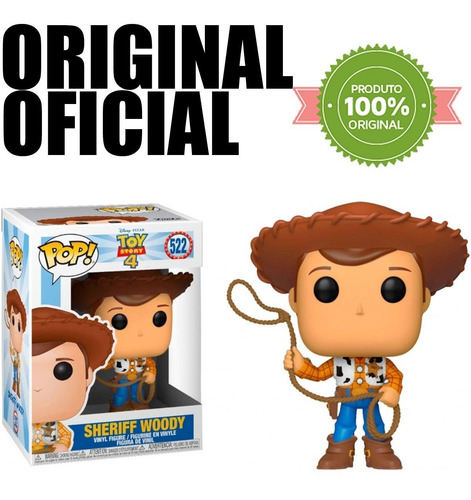 Boneco Disney Pixar Toy Story 4 Xerife Woody Pop Funko 522