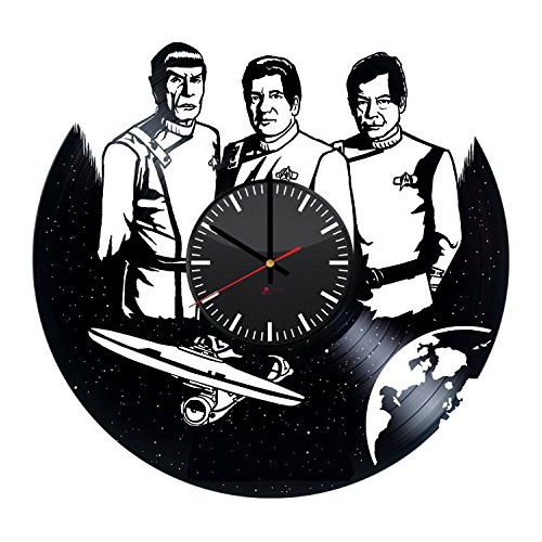 Reloj De Pared Hecho Mano De Trek Disco De Vinilo, Deco...