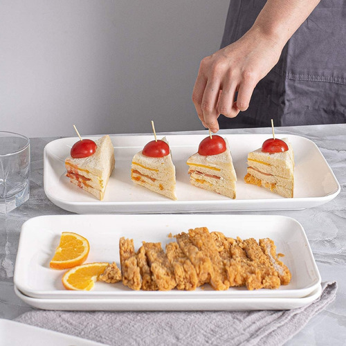24 Travessa Bandeja Retangular Melamina Servir Buffet 22cm