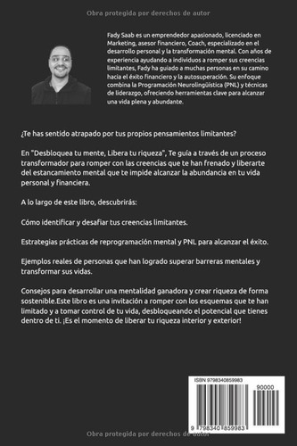 Libro Desbloquea Tu Mente, Libera Tu Riqueza: Libera Tu Pot