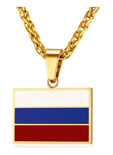 Collar Con Colgante De La Bandera Nacional Rusa De Gold-colo