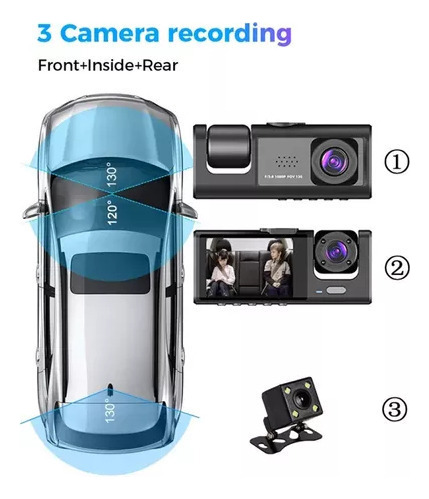 Cámara Dvr For Coche, Sonido Interno De Grabación Inversa