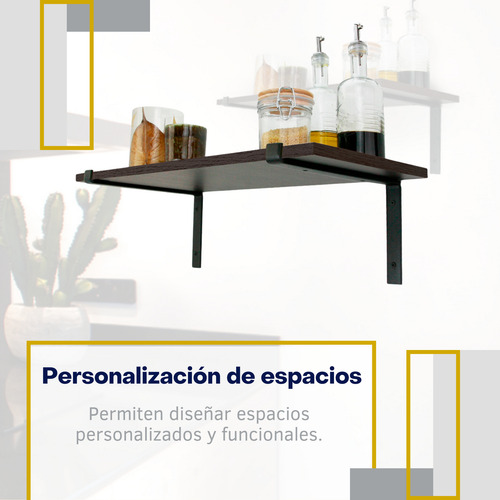 Par De Mensulas Para Repisa Z Para Madera De 20 Cm Negro