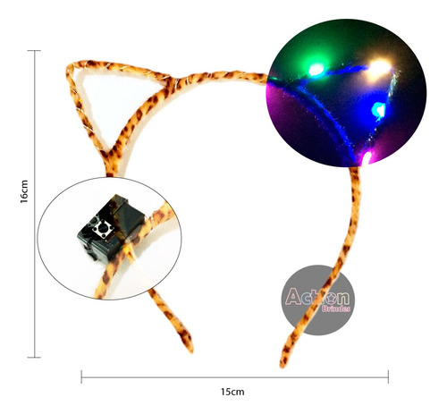 Imagem 3 de 3 de Tiara Gatinho De Led