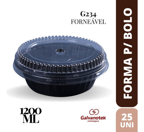 Forma Forneavel Com Tampa 1200ml G234 Galvanotek 10 Un Full