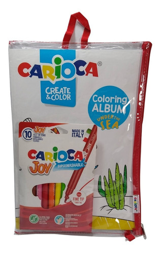 Marcadores Carioca Joy X 10 + Álbum Colorear Under The Sea