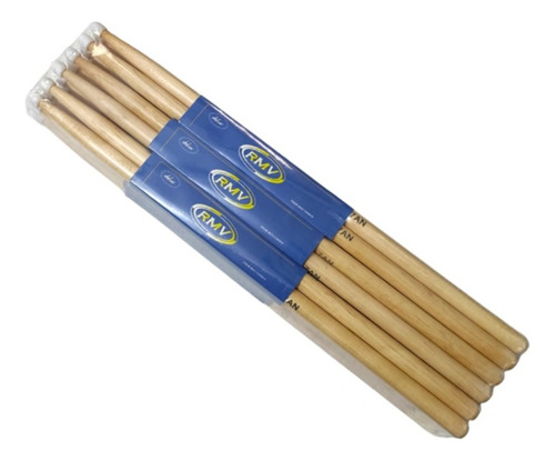 12 Pares De Baquetas Para Bateria Rmv 7a Punta Nylon Color Caqui