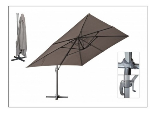 Sombrilla Descentrada Rectangular 4x3mt Regulable Hasta 2.8m