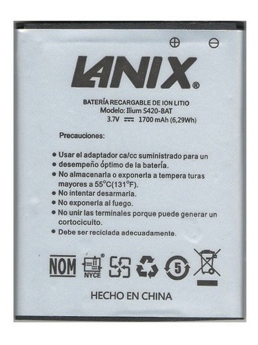 Pila Bateria Para Lanix S420-bat S420 1700 Mah E/g