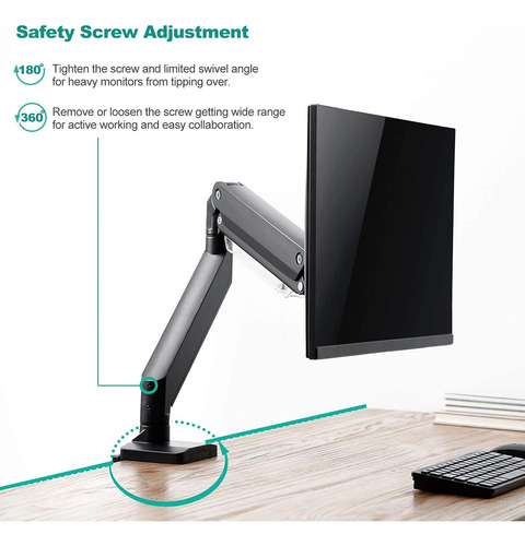 Soporte De Escritorio Con Resorte De Gas Wali Para Monitor U
