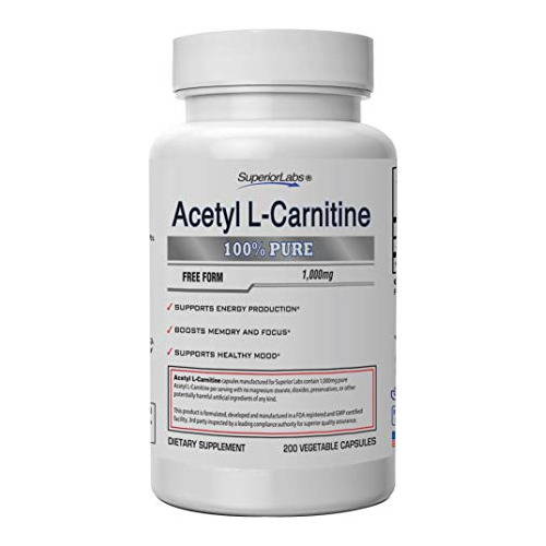 Superior Labs | Acetyl L-carnitina 1000 Mg | 200 Capsulas |