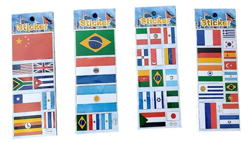20 Planchas De Stickers Banderas De Paises  Villa Crespo