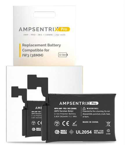 Batería Ampsentrix Para Apple Watch Serie 3 (38mm) Gps  