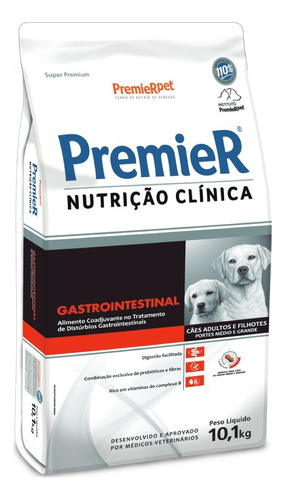 Ração Premier Cães Nutrição Clínica Gastrointestinal 10,1kg