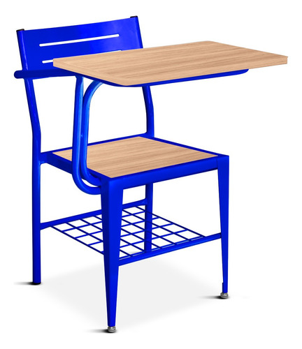 Cadeira Carteira Escolar Universitária Jade C/ Tampo Premium Cor Azul Jade
