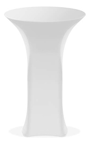 Mantel Redondo Ajustado Para Mesa De Cóctel 30 Blanco