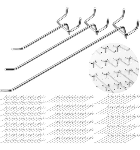 200 Ganchos Para Tablero Perforado - Acero Inoxidable - Orga