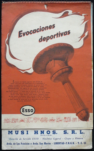 Antiguo Almanaque Esso. Año 1957 Doble Faz (completo). 15013