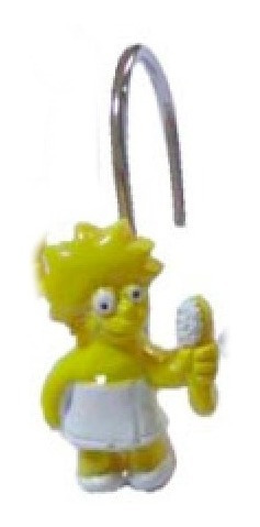 Imagen 3 de 7 de Gancho Cortina De Baño Los Simpson
