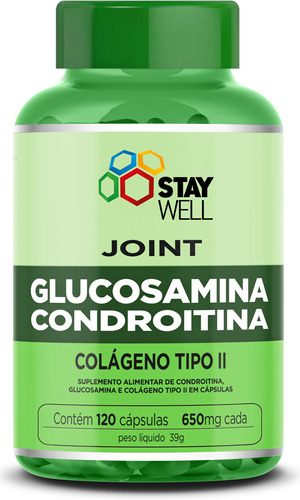 Joint com Condroitina, Colágeno Tipo 2 e Glucosamine 100% Puro com Insumos Importados -  120 Cápsulas