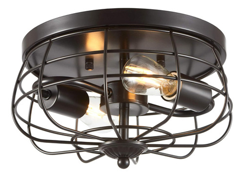Vonluce Lámpara De Techo Industrial De 2 Luces Con Acabado D