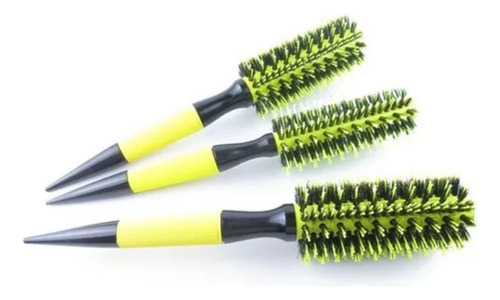 X - A0a Cepillo De Peine Redondo De Madera Con Cerdas De