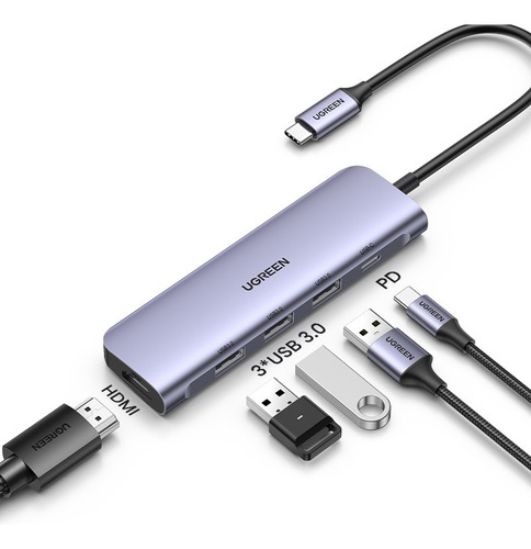 Hub Usb C 5 En 1 Pd Modelo Cm136 15cms Ugreen