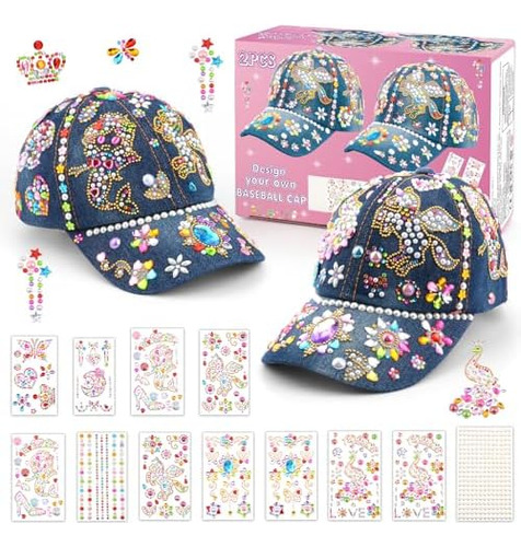 Regalos Para Niñas Decora Tu Propia Gorra De Béisbol, 2 Piez