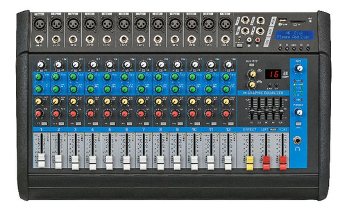 Consola Mixer Potenciada 12 Canales 4 Ohms Usb Bt Pm122 Moon